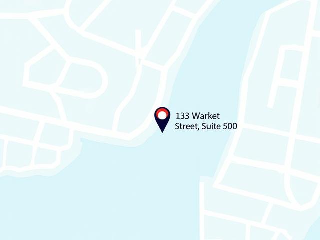 Static map image showing the location of the Fyreglaide LLC office at 123 Market Street, Capital City.