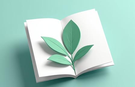 Illustration of a downloadable guide pamphlet with a leaf icon.