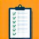 Iconographic image of a checklist, representing organization.