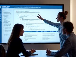 Illustration of a young couple receiving guidance from an expert advisor, symbolizing the first-time buyer journey.